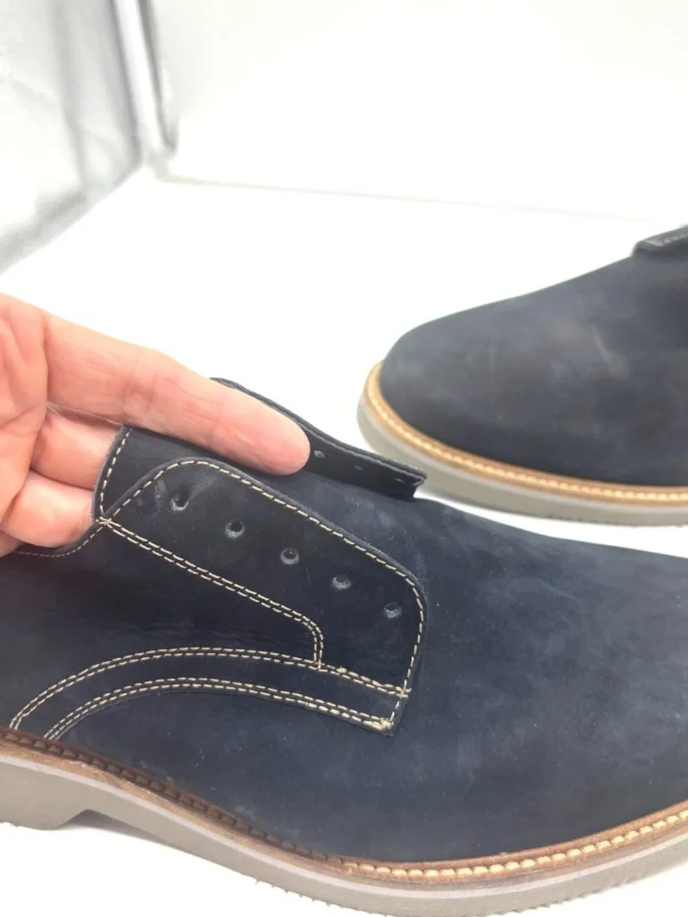 14th & Union Men’s Suede Casual Oxfords, Navy, Size 11